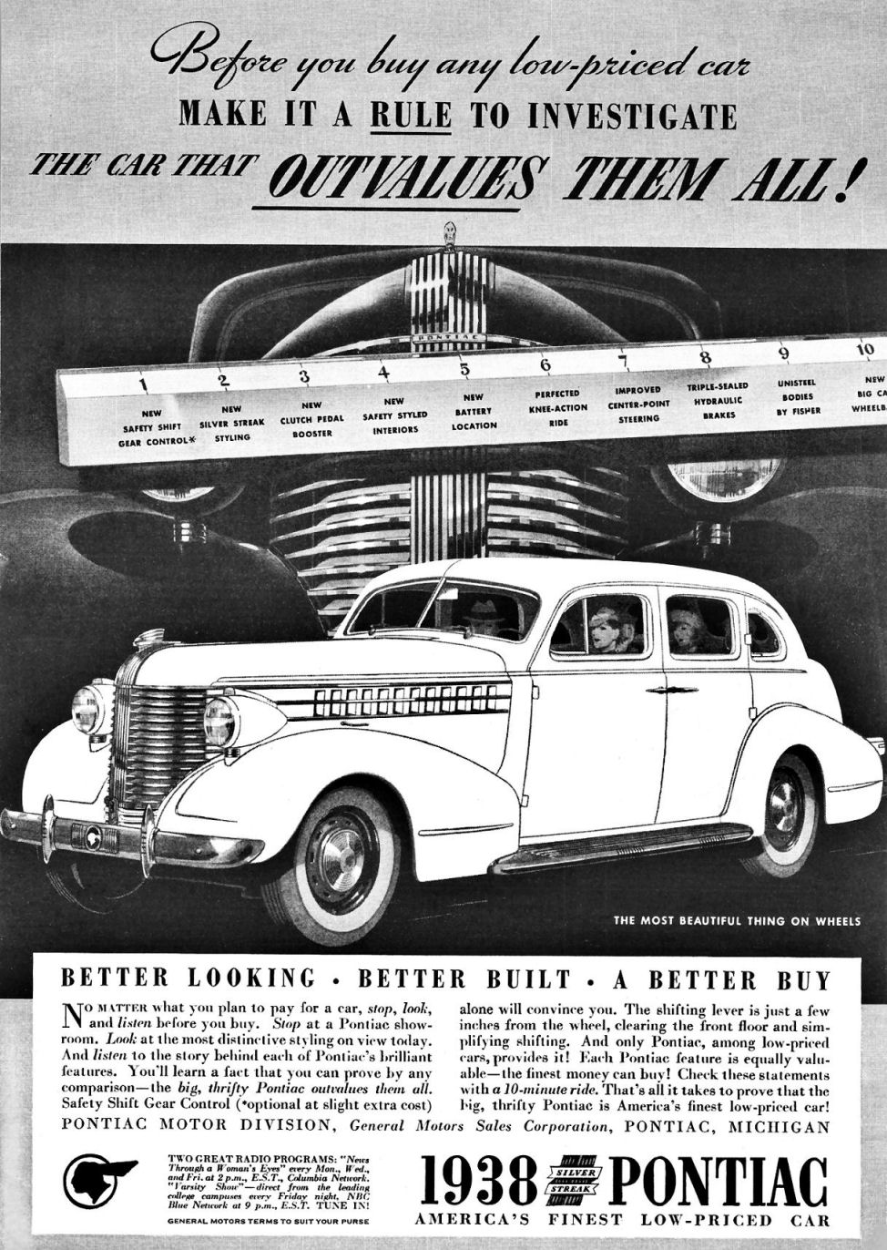 1938 Pontiac Auto Advertising